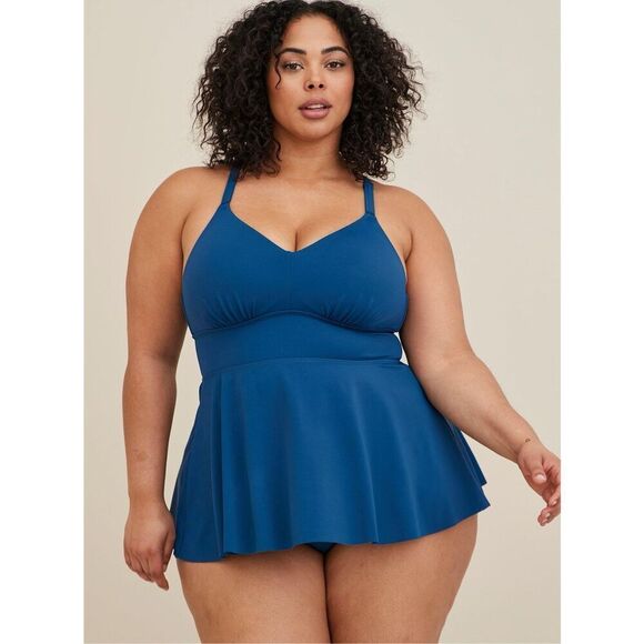 Torrid Wire-Free Racerback Tankini Top Size 6X DD/F torrid size 6 plus size swim - Picture 2 of 8